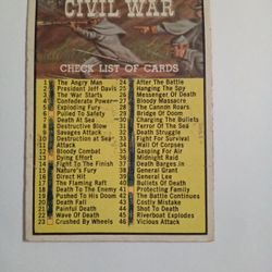 ​1962 Topps Civil War News Checklist Trading Card #88 Vintage Marked
