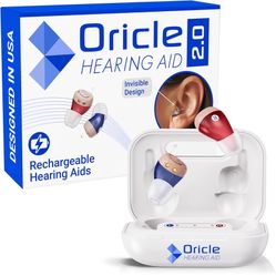 Oricle Standard 2.0 Hearing Aids for Seniors - Oricle Hearing Aids for Adults with Advanced Noise Cancellation - Easy Volume Control with Portable 