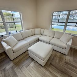 New Ivory Sectional Couch Sofa