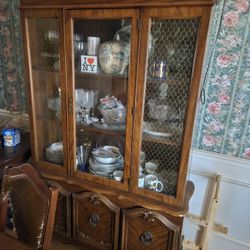 China Cabnet, Dinning Table And Chairs Set