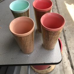 plastic rattan cups