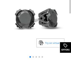 2CT Black Diamond Studs