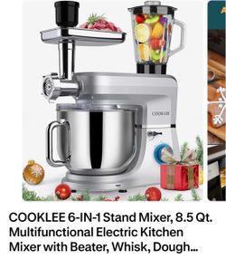 COOKLEE 6-in-1 Stand Mixer 8.5 Qt