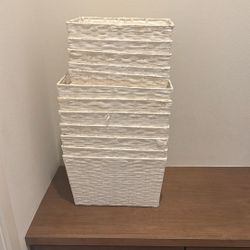 14 White Wicker Baskets