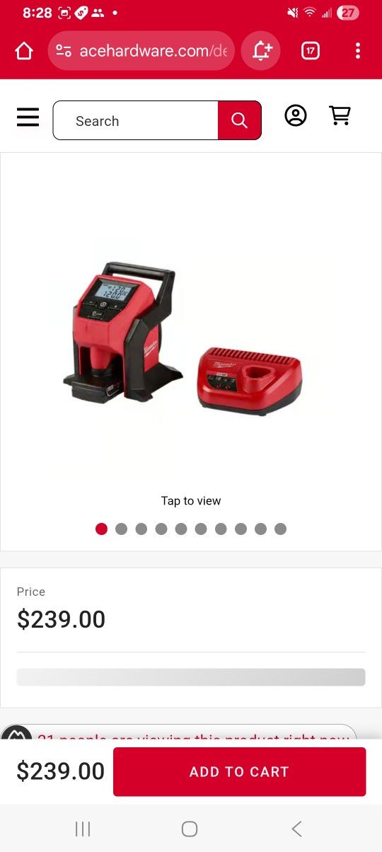 Milwaukee M12 COMPRESSOR CHARGER AND 2 BATERIES