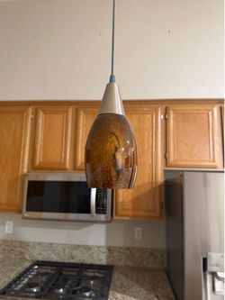 Two glass pendant lights