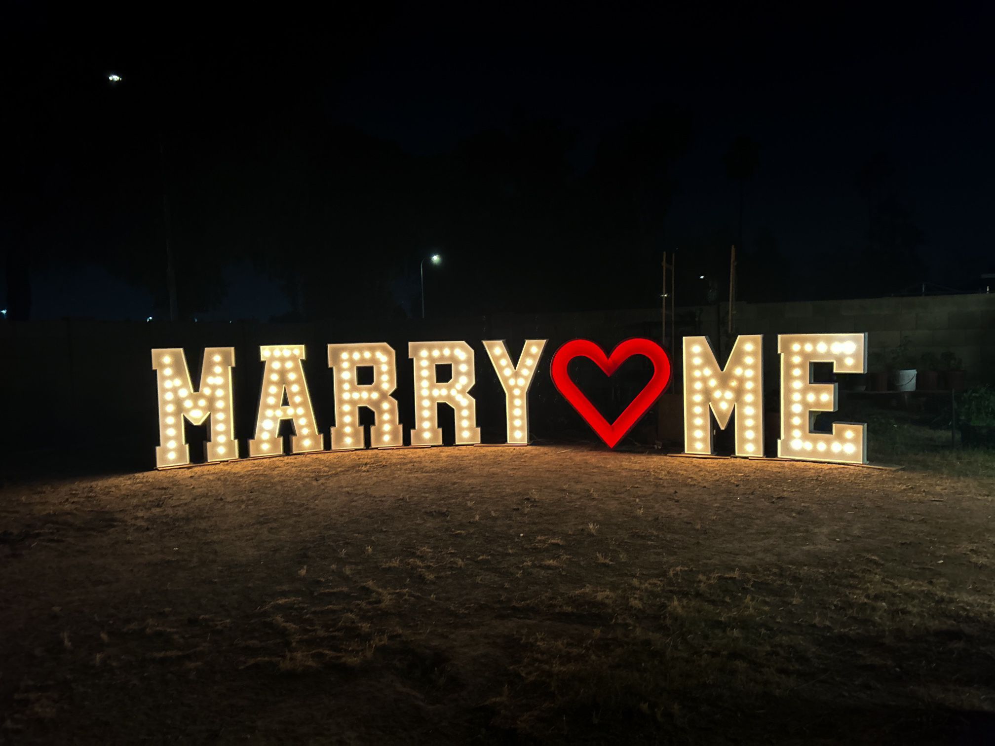 Marry Me Marquee Letters 