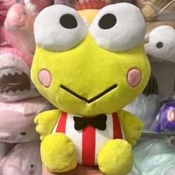 12” Keroppi Plushie Red Shirt Sanrio Hello Kitty and Friends Cuddly Doll NWT