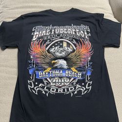 2018 Biketoberfest 26th Annual Biker Daytona Beach Graphic Black T-Shirt Sz M
