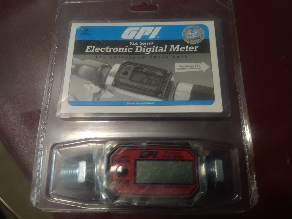 GPI 113255-1, 01A31GM Aluminum Turbine Fuel Flowmeter with Digital LCD Display,