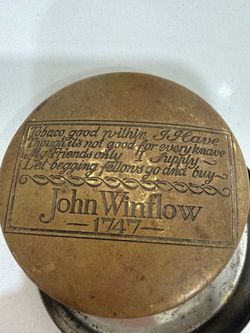 Vintage John Winflow 1747 snuff tobacco tin