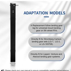 RV Follow Fifth Wheel Landing Gear Leg Compatible with Lippert Venture, Universal 29-1/2" Landing Gear Jack for Atwood & Stromberg Carlson Landing Gea
