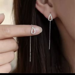 Fashion Crystal Tassel Waterdrop Earrings Drop Dangle Women Wedding Jewelry Gift