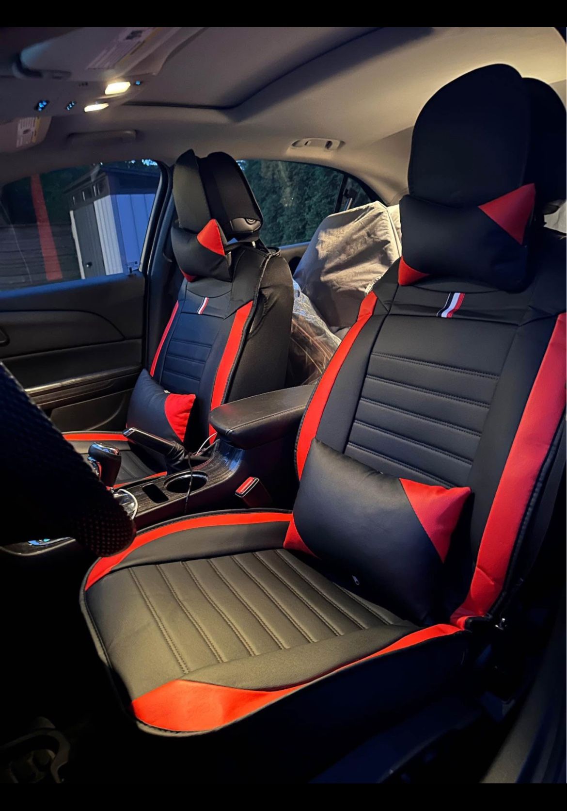 Car Seat Cover (Brand New Full Set) Black & Red Executive Leather(PU) for all 5 Seats!