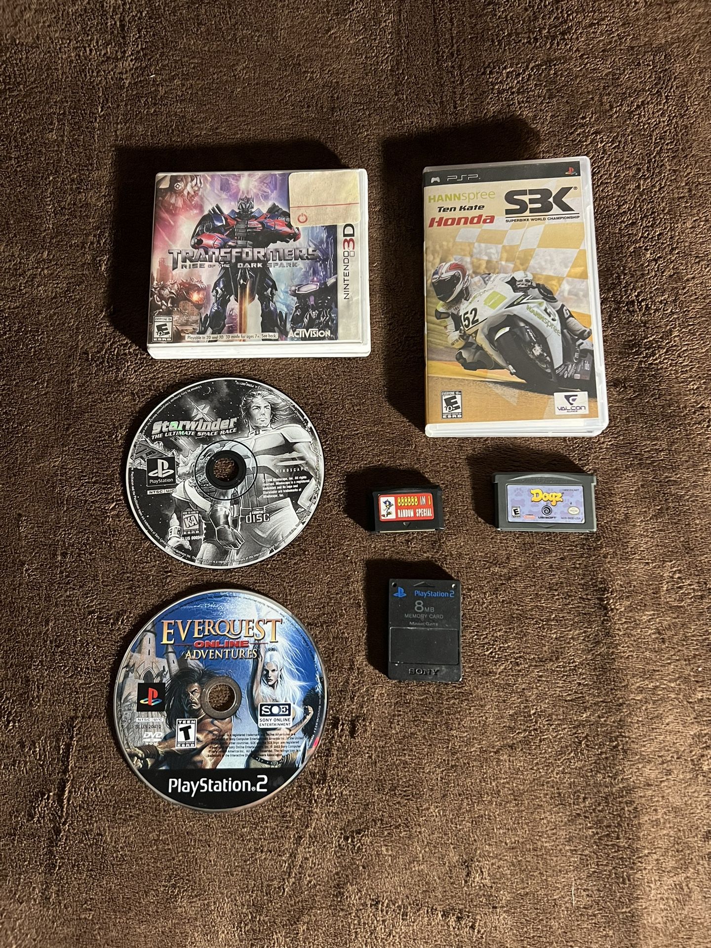 Games And One Play Station 2 Memory Card