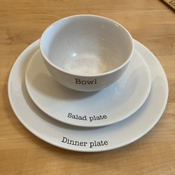 White Labeled Dish Set (Set Of 12)