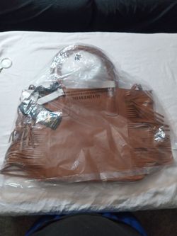 Three Terns handbag/tote bag New York Iceland double fringe cognac NWT