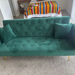 Green Velvet Futon