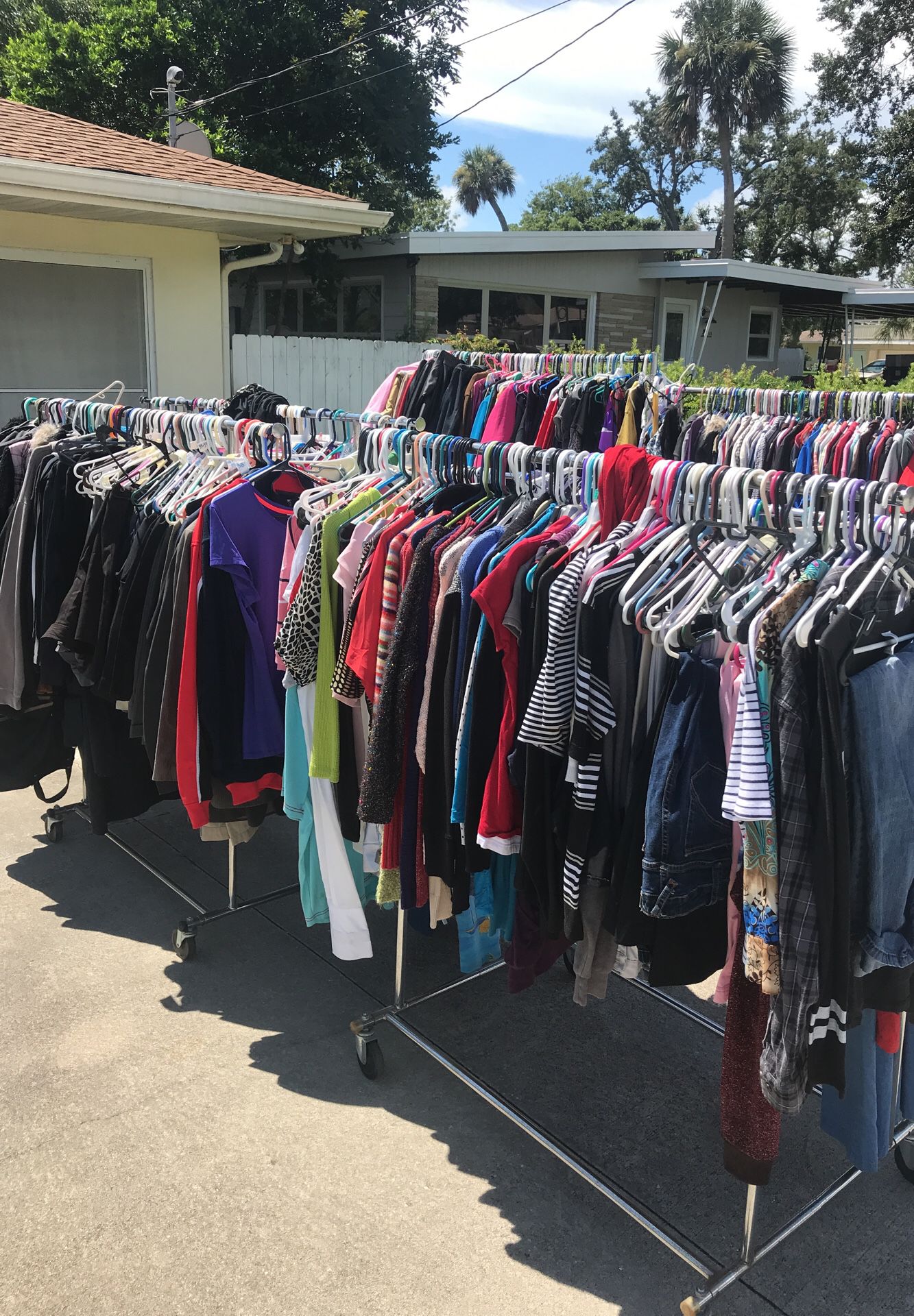 Clothing sale ! Lots and lots of items shirts $1.00 pants $2.00jeans $2.00 dresses $3.00 and up leathers $20.00 shoes $2.00 and up