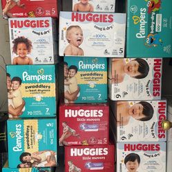 Huggies and Pampers Diapers 4-7 $37 Each Box Firm Prices