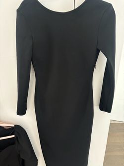 Black Long Sleeve Bodycon Midi Dress