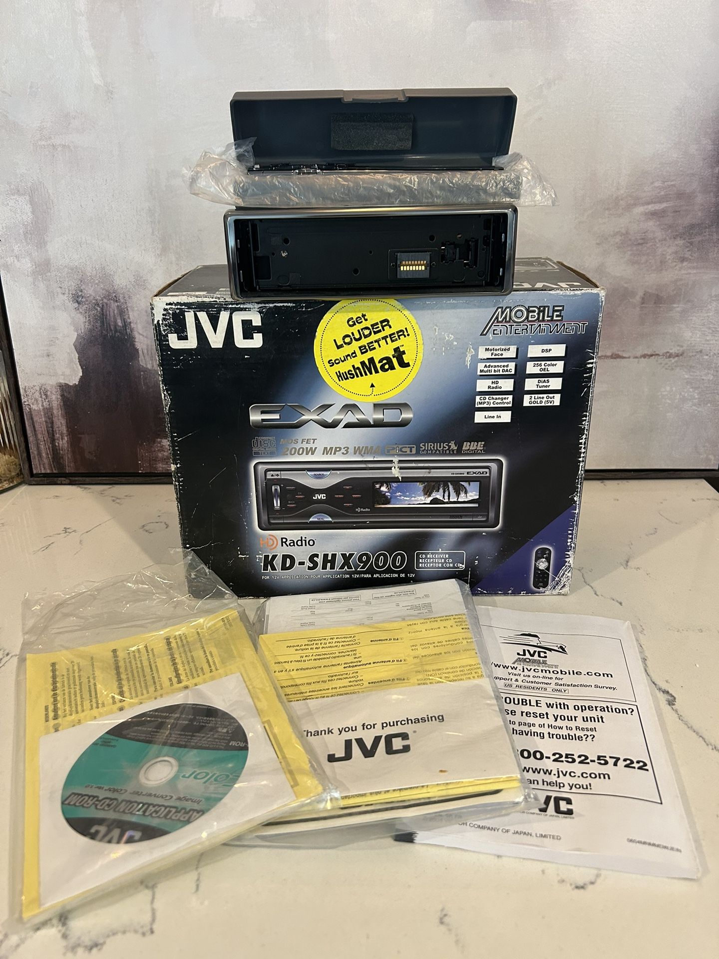JVC KD-SHX900 Car Stereo Radio CD Reciever OEL Color Screen Graphics Photos RARE VTG Old School Audio