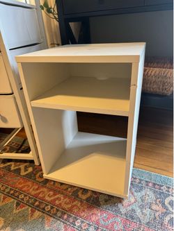 White Side Table with shelf