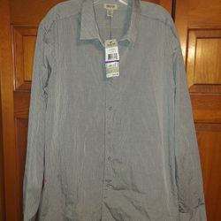 MENS 2XL BUTTON UP COLLARED REACTION KENNETH COLE SHIRT NEW WITH TAGS INCLUDING $69.50 PRICE TAG ATTACHED 