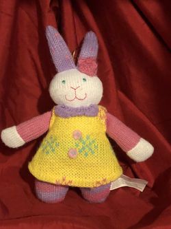 Bunny sock monkey garden theme plush doll - great Easter Bunny gift idea! Or Easter basket gift idea!