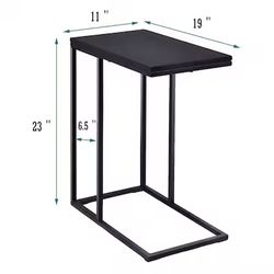 11-in W x 23-in H Black Wood Rectangular Modern End Table