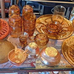 Vintage Orange Glass 