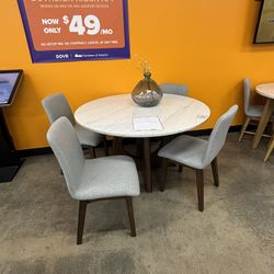 Genuine Marble Solid Top Dining Set