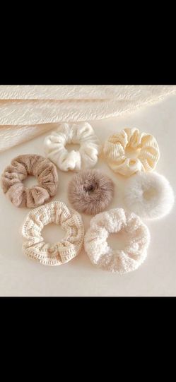 7pcs Neutral Color Scrunchies