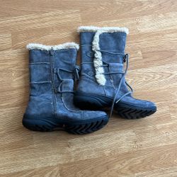 Earth Origins Danielle Women’s Blue Suede Zipper Boots