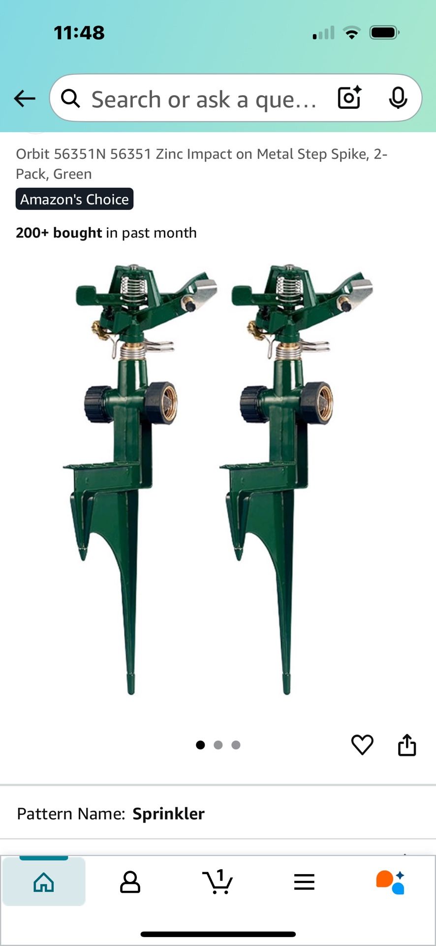Orbit Metal Impact Sprinkler Spike 2 Pieces