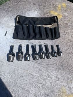 Vintage leather presses