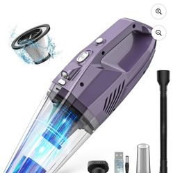 Handheld Vacuum Cordless - Car Vacuum Portable & Small Vacuum Cleaner with 6KPa Suction, USB Vacuum Cordless Rechargeable, HEPA Filter, LED Light for 