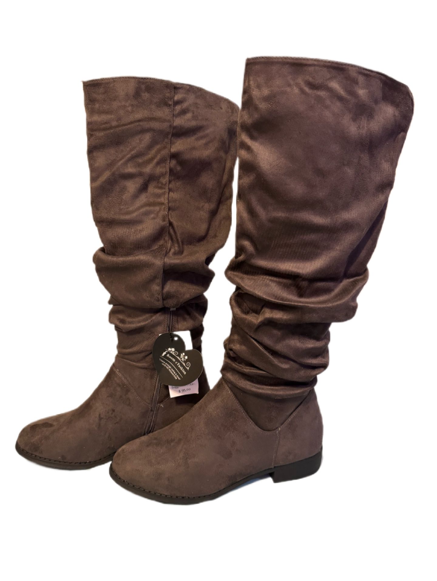 Women’s wide Calf Stretchy Slouchy Suede Boots 