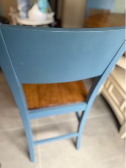 Wood pub, countertop height table with four chairs