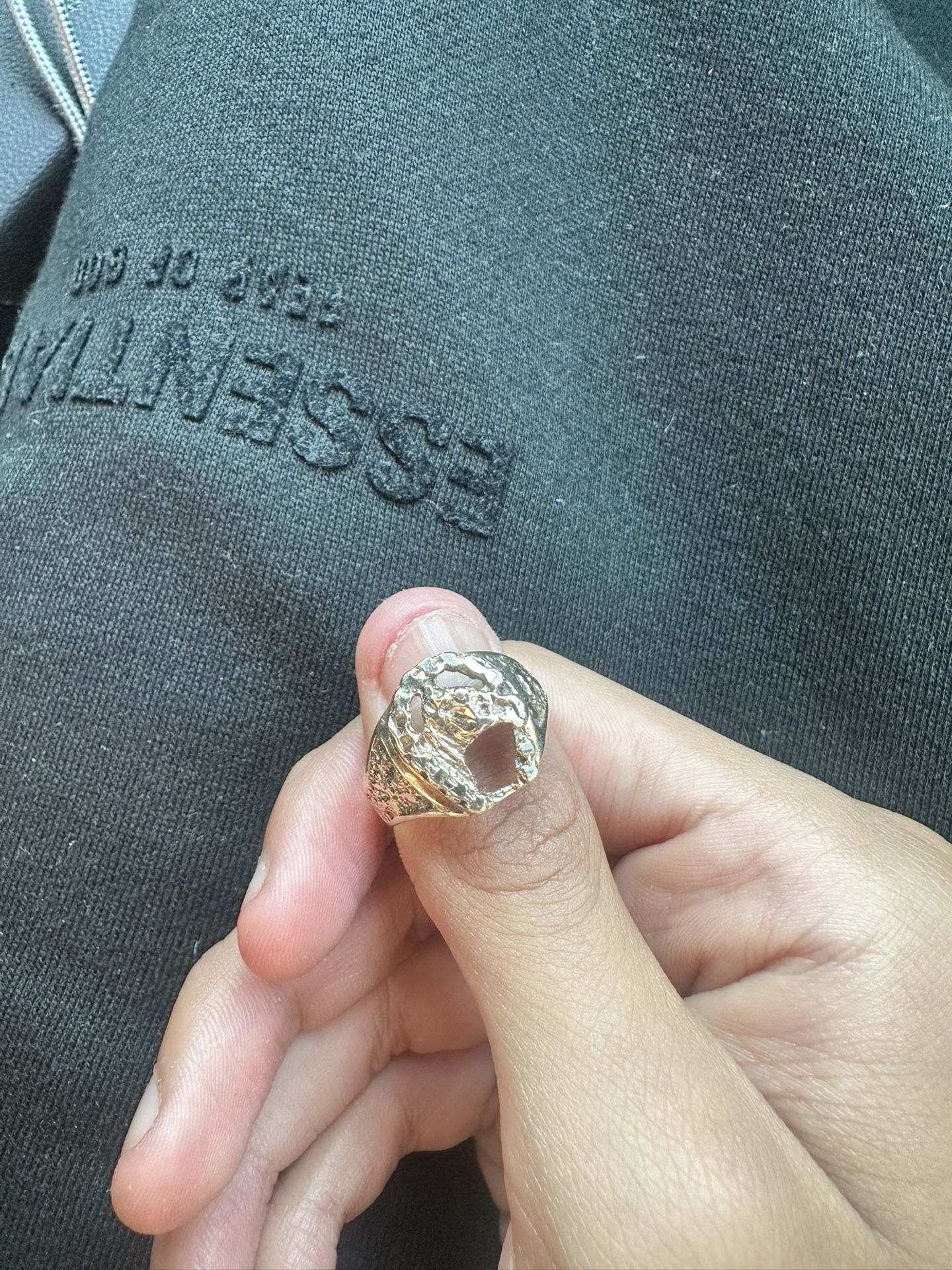 14k HorseNugget Ring 