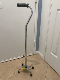 Brand New Lightweight, Height-Adjustable Walking Quad Cane