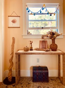 Entry table boho decor