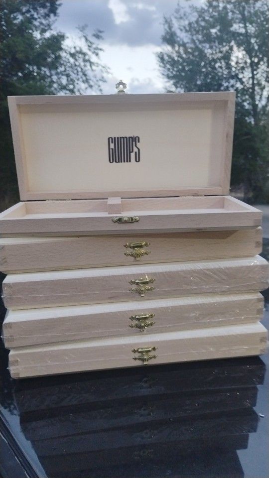Unfinished Wooden Boxes. Count 5