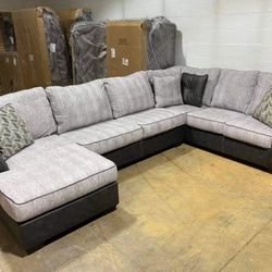 Bilgray Pewter Sectional Oversized 🛋️Ashley Couch 