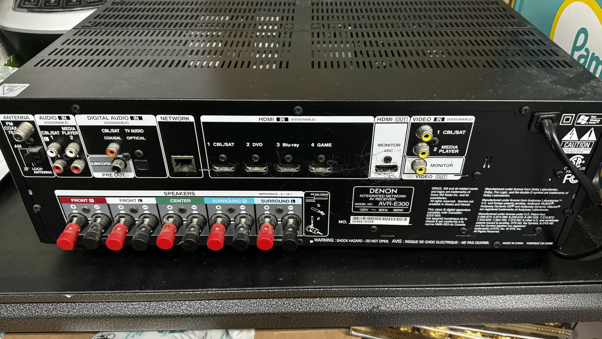 Bose/ Yamaha Speakers With Denon  AVR-E300 (5.1 Audio, Max 1080p Pass-thru)