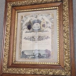 Vintage Marriage Certificate 16 February, 1888 Indiana La Porte 17.5 x 13