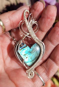 ONE OF A KINDNATURAL STONE HEART PENDANTS