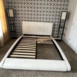 White Sleigh Bed Queen $75