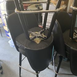 6 Black Swivel Bar Stools