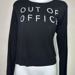 Sundown Out Of Office Black Long Sleeve Sweatshirt Size Small 